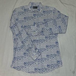 MENS BAR III Button Down, Slim Fit, paisley pattern, Long Sleeve shirt